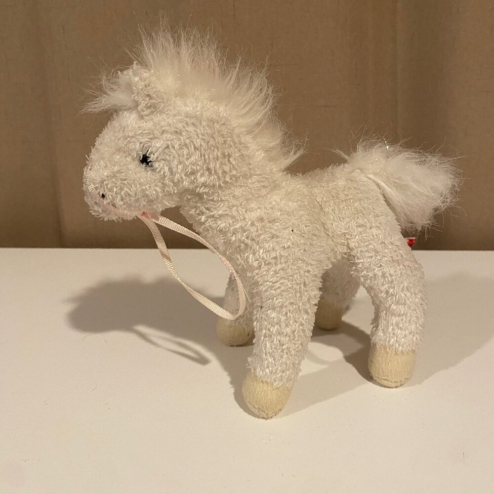Douglas Plush White‎ Horse 7” Pink Sparkle Mane Tail Stuffed Animal
